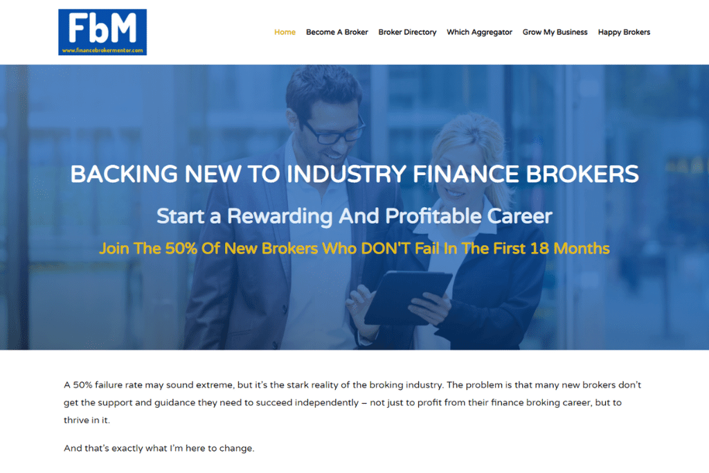 Finance Broker Mentor - Web Design in WordPress with Elementor