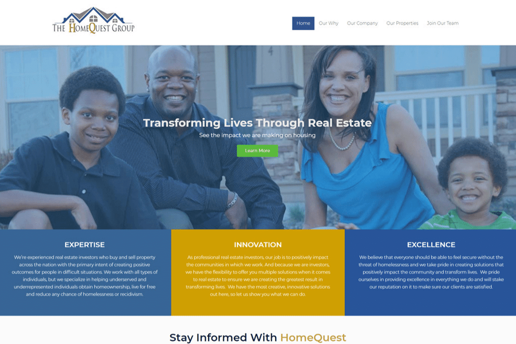 The Home Quest Group - Responsive WordPress Website