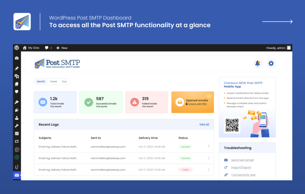 Post SMTP Mailer/Email Log